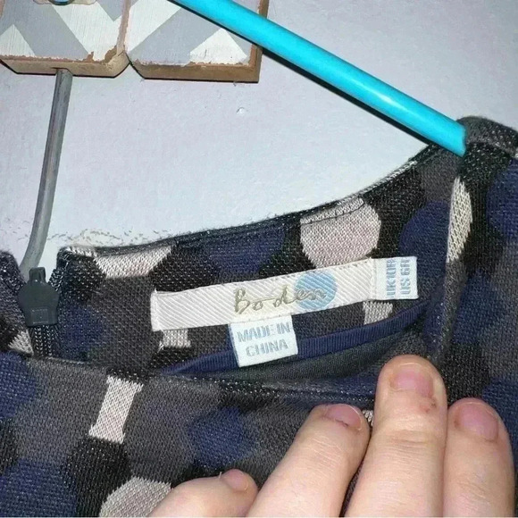 Boden Priscilla Jacquard Dress US 6 Geometric Gray Navy Taupe Black - Picture 4 of 9